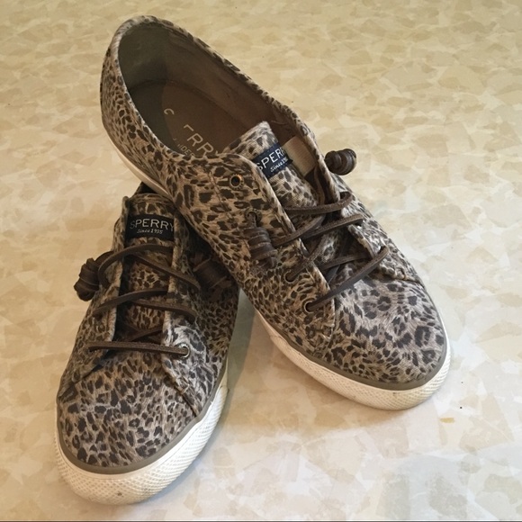 Leopard print Sperry No-Tie Sneakers - Picture 3 of 5